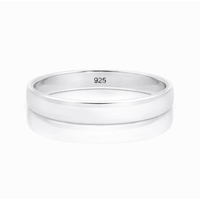 Sterling Silver Polished Plain Ladies Wedding Ring