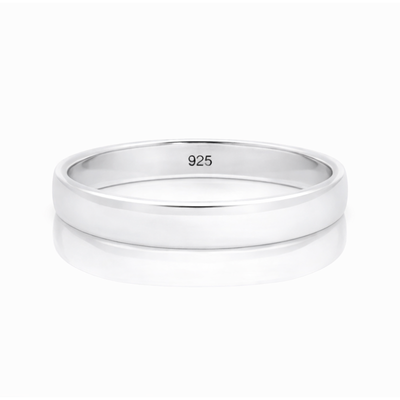 Sterling Silver Polished Plain Ladies Wedding Ring