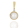 9ct Yellow Gold Mabe Pearl And Diamond Enhancer