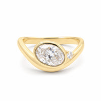 9ct Yellow Gold Oval Lab Grown Diamond Engagement Ring