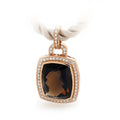 9ct Rose Gold Smokey Quartz & Diamond Pendant