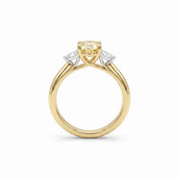 The Alexandra | 1.35ct Oval Natural Mined Yellow Trilogy Engagement Ring