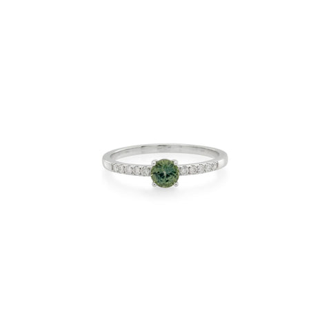 9ct White Gold Parti Sapphire & Diamond Dress Ring - alternate view