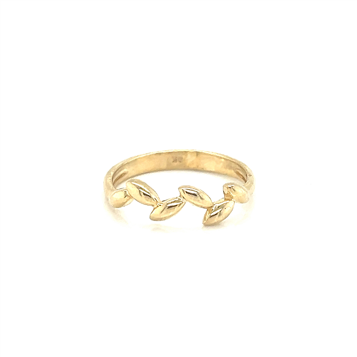 9ct Yellow Gold Polished Leaf Design Ring Size N â My Jewellery Shop