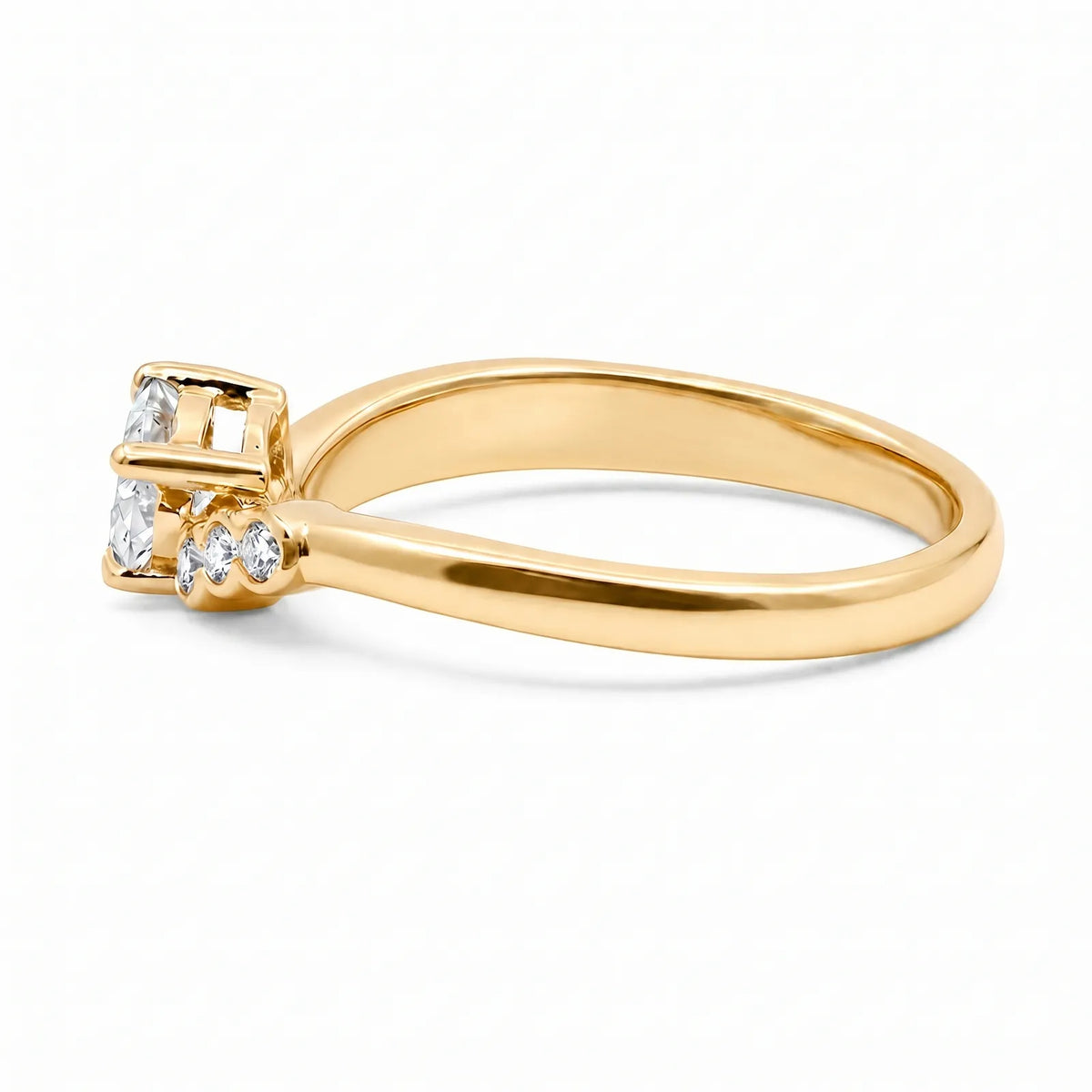 9ct Yellow Gold Oval Lab Grown Diamond East To West Ring