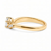 9ct Yellow Gold Oval Lab Grown Diamond East To West Ring