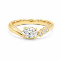 9ct Yellow Gold Oval Lab Grown Diamond East To West Ring