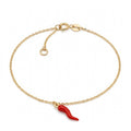 9ct Yellow Gold Bracelet With Red Horn Of Plenty Charm