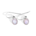 Sterling Silver Oval Moonstone Drop Earrings