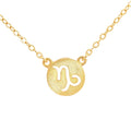 Yellow Gold Plated Capricorn Zodiac Necklace
