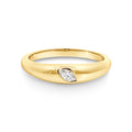 9ct Yellow Gold Marquise Offset Lab Grown Diamond Ring