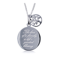 Sterling Silver Engraved Disc With Hanging Tree Of Life
