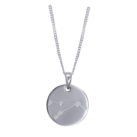 Sterling Silver Aries Constellation And Zodiac Necklace - alternate view
