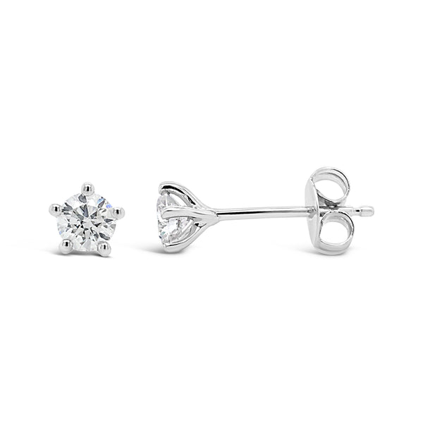 9ct White Gold 5 Claw 0.40ct Diamond Studs - alternate view