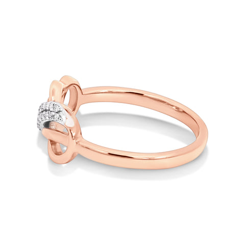0.10ct Round Natural Diamond Infinity Ring - alternate view