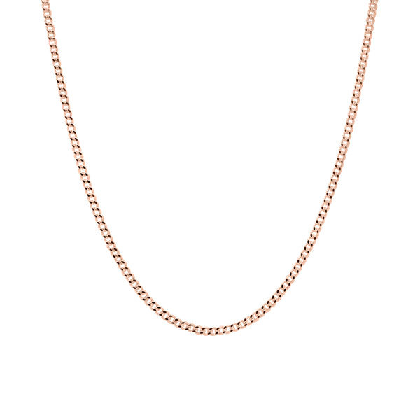 Triple Rose Hard Gold Plated Diamond Cut Curb Chain [60cm] - alternate view