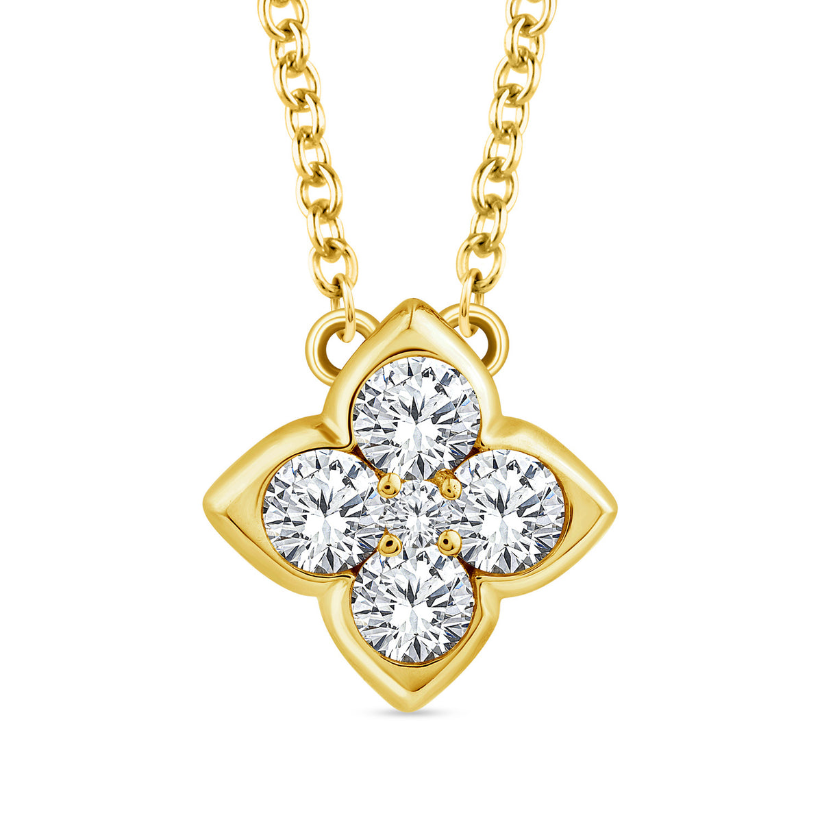 Gold Vermeil Lab Grown Diamond Floral Necklace