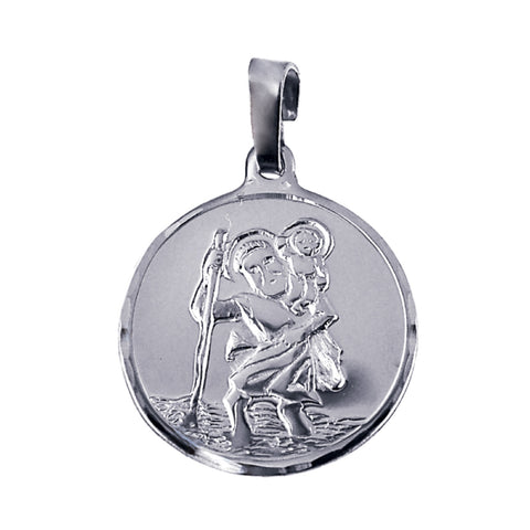 9ct White Gold St Christopher Medallion - alternate view