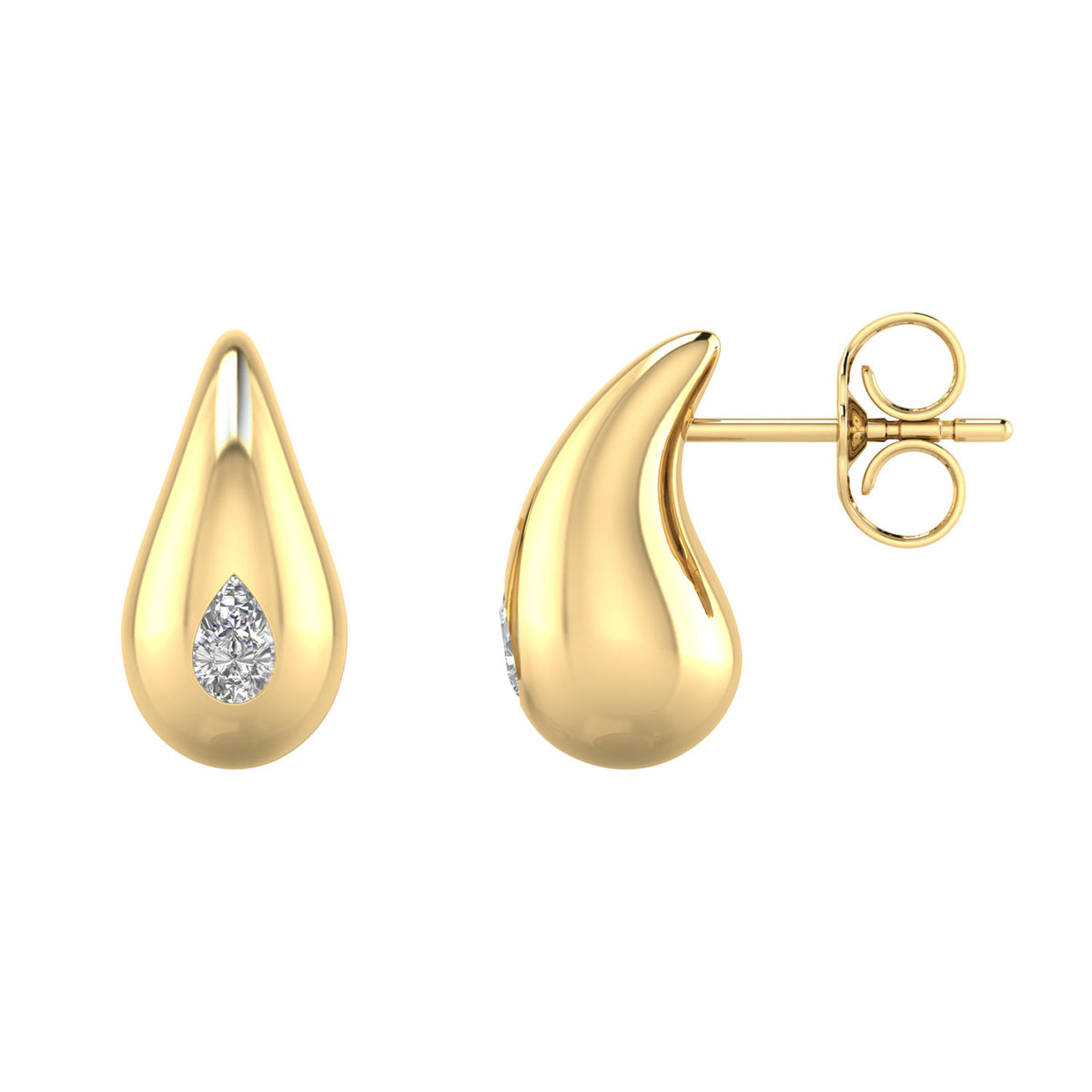 Gold Vermeil 22ct Teardrop Earrings With Lab Grown Diamonds
