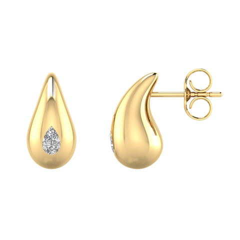 Gold Vermeil 22ct Teardrop Earrings With Lab Grown Diamonds