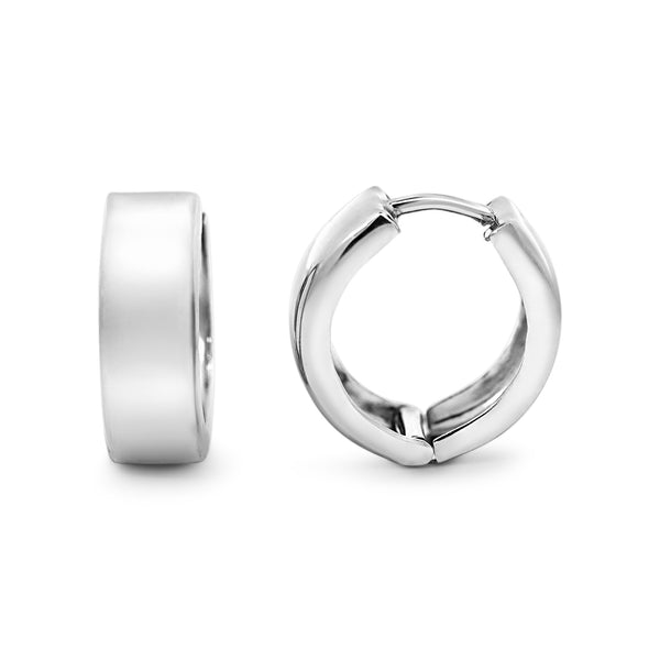 9Ct White Gold Polished 4mm Huggies - alternate view