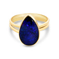 9ct Yellow Gold Pear Shape Australian Opal Ring