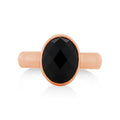 9ct Rose Gold Faceted Black Onyx Ring
