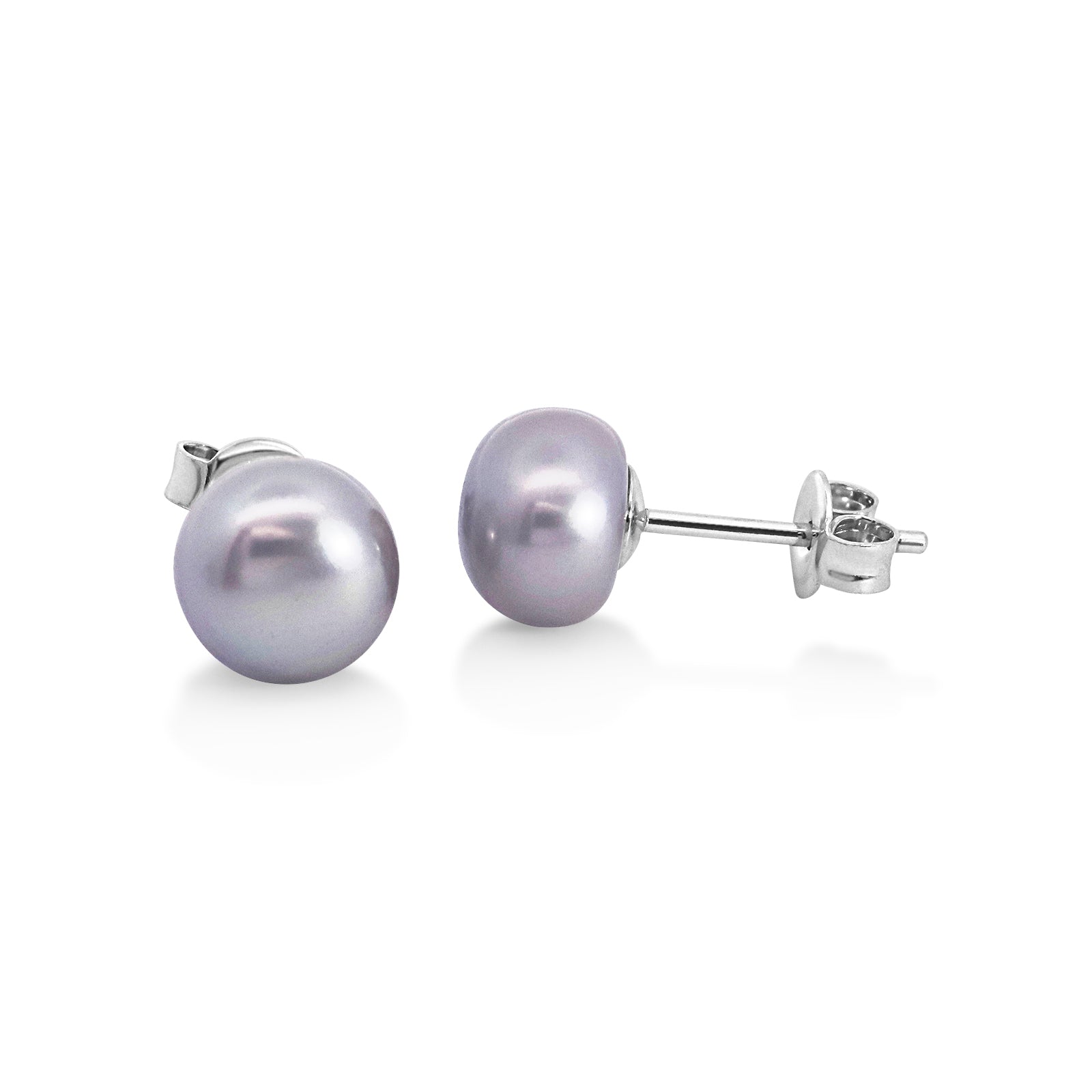 Grey freshwater sale pearl earrings