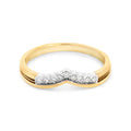 9ct Yellow Gold V Design Diamond Set Wedding Ring