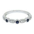 9ct White Gold Sapphire And Diamond  Ring