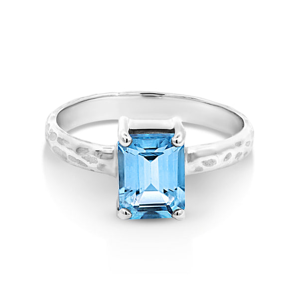 Sterling Silver Blue Topaz Dress ring - alternate view