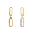 9ct Yellow Gold Paper Clip Cubic Zirconia Drop Earring
