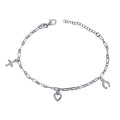 Sterling Silver Starter Charm Bracelet With Cubic Zirconia Charms