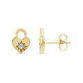 Gold Vermeil 22ct Heart Padlock Earrings With Lab Grown Diamonds