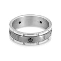 Men's Titanium Black Diamond Wedding Ring