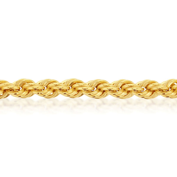 9Ct Yellow Gold 19Cm Hollow Rope Bracelet - alternate view