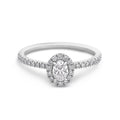 0.55ct Oval Natural Diamond Engagement Ring With Halo