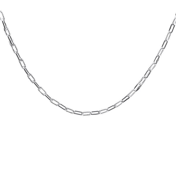 Sterling Silver Fancy Paperlink Chain With Alternating Twist And Polished Links - alternate view