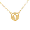 Yellow Gold Plated Aries Zodiac Necklace