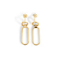 9ct Yellow Gold Circle & Paperclip Link Stud Earrings