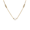 9ct Yellow Gold Freshwater Pearl & Lab Grown Diamond Necklace