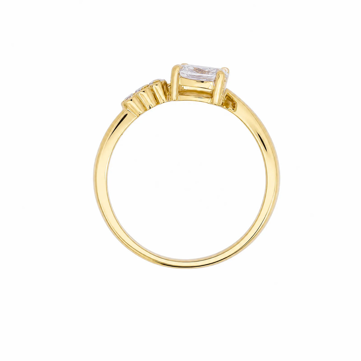 9ct Yellow Gold Oval Lab Grown Diamond East To West Ring