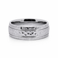 Stainless Steel Hammer Finish Men's Wedding Ring