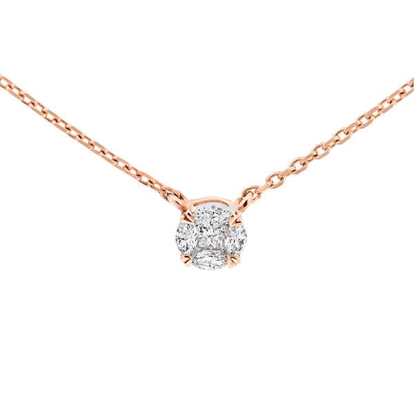 9ct Rose Gold Signature Myriad Diamond Necklet - alternate view