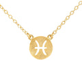 Yellow Gold Plated Pisces Zodiac Necklace