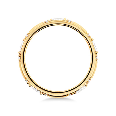 18ct Yellow Gold Marquise & Round Lab Grown Diamond Wedding Ring - alternate