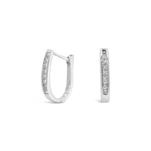 9ct White Gold 0.25ct Diamond Huggies - alternate view