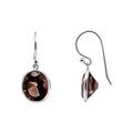 Sterling Silver Oval Smokey Quartz Drop Earrings