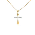 9ct Yellow Gold Tapered Cross With White Gold Overlay