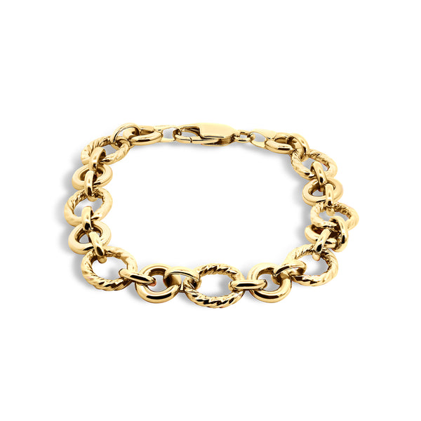 9ct Yellow Gold Silver Filled Fancy Bracelet - alternate view